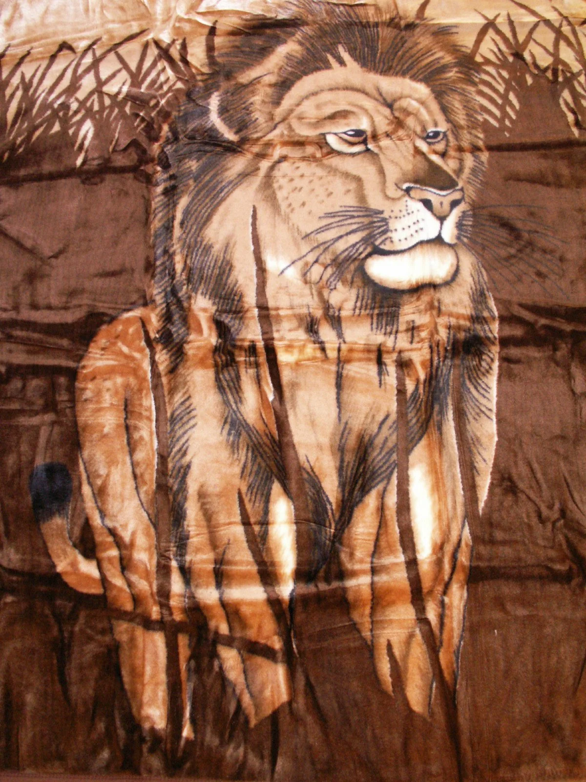 Покривало Natur-Fell-Shop М'яке покривало з мотивом лева 160 x 200 см, фото №1