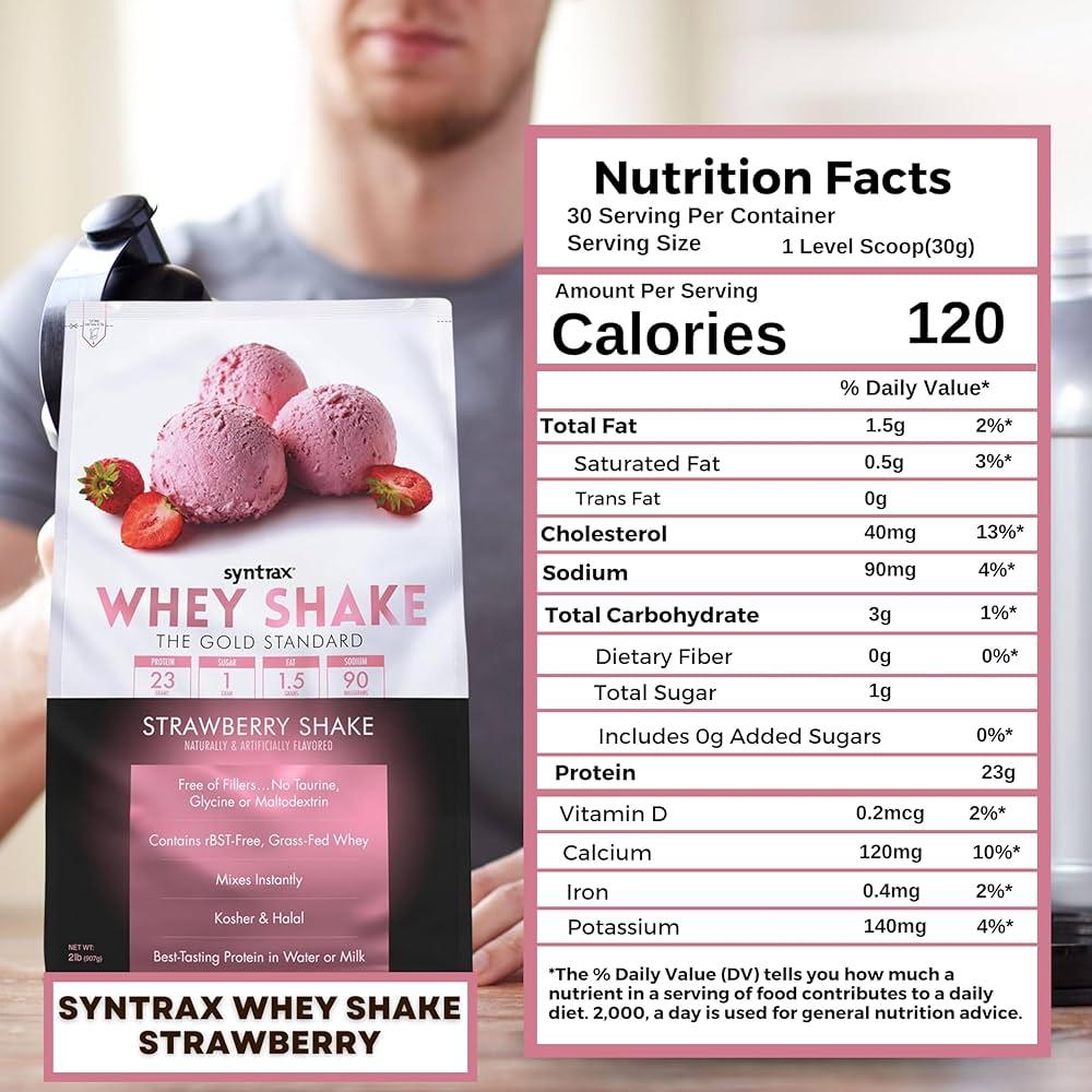 Протеин Syntrax Whey Shake 908 g Strawberry, фото №3