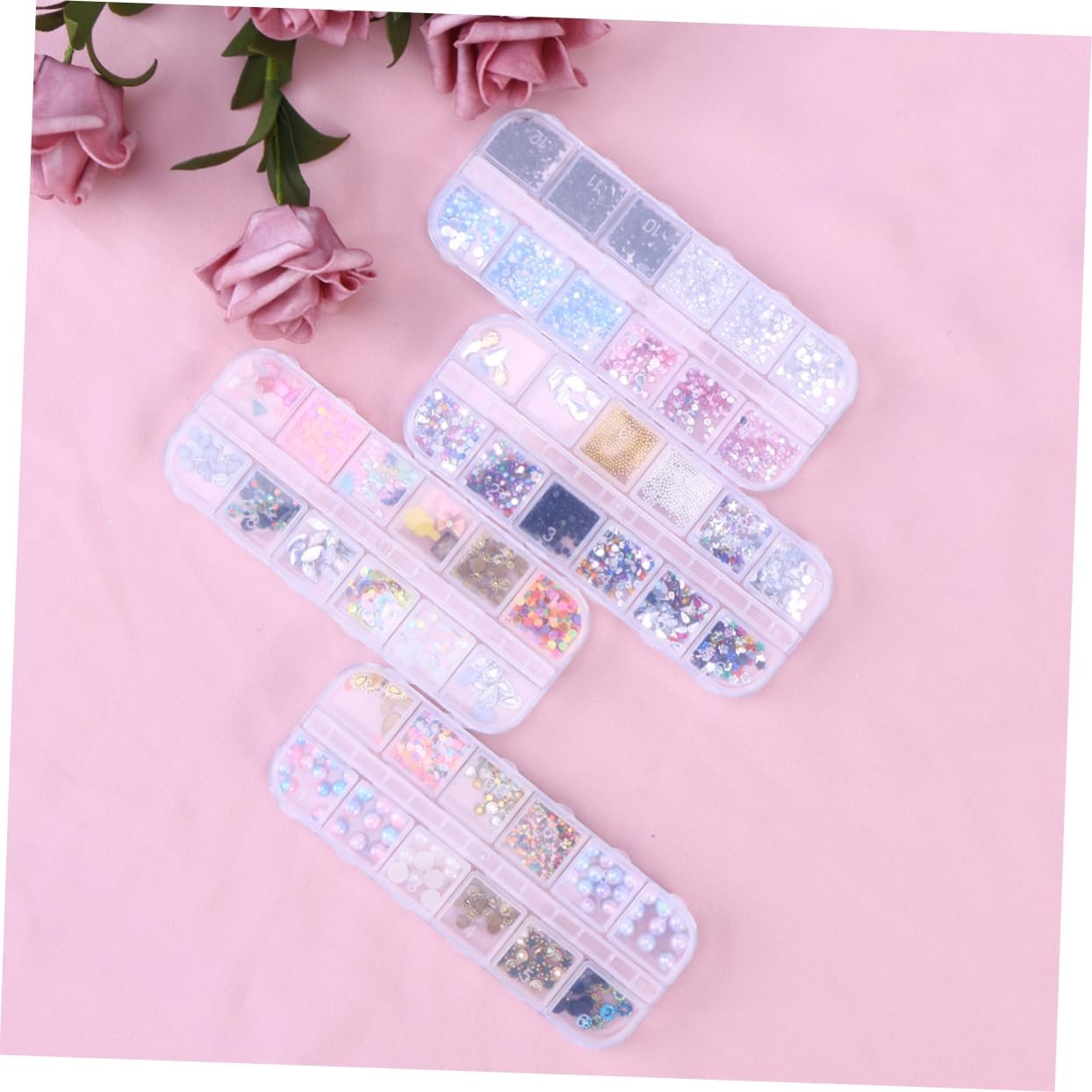 Прикраса для нігтів 4 шт 12 Кристалів Блискучий декор, фото №2