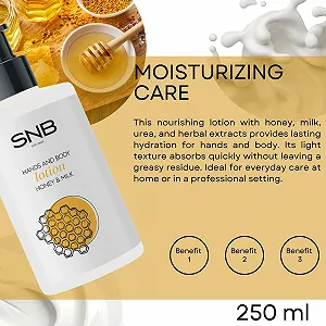 Лосьон для рук и тела SNB Professional Honey & Milk - 250 мл synthetic.ua - Фото 1