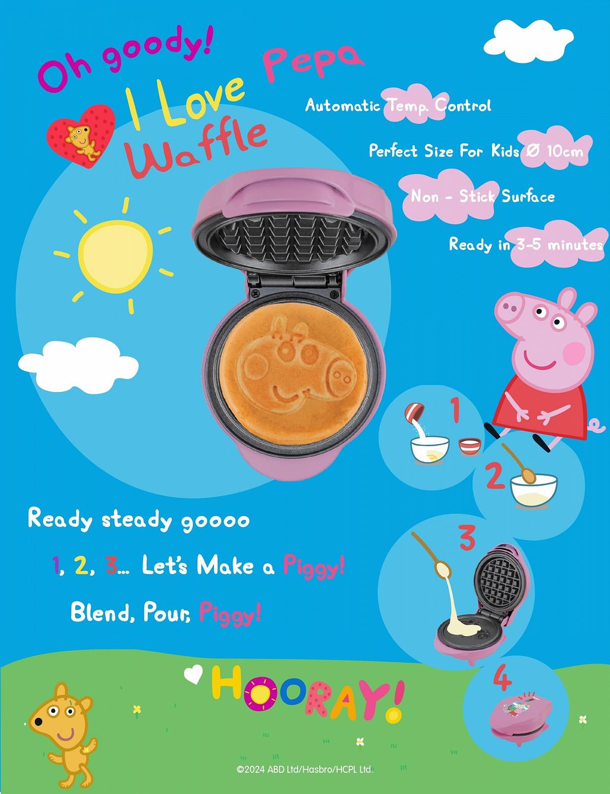 Вафельница Bestron Peppa Pig Мини, 10 см Розовый, фото №5