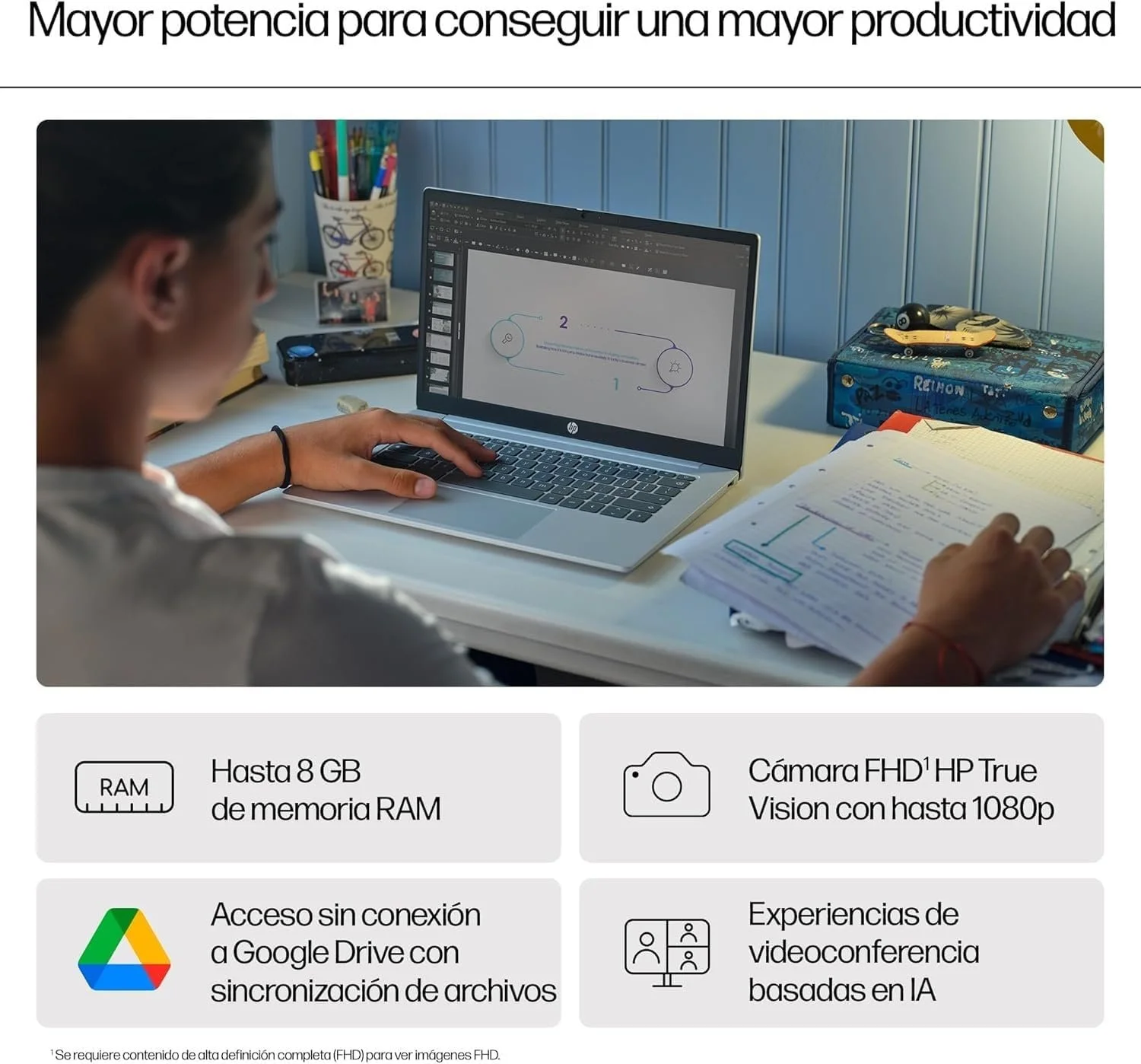 Ноутбук 14" HP Chromebook 14a-nf0002sf Intel N100 RAM 4GB SSD 128GB 11год батарея Chrome OS (UKR), фото №6