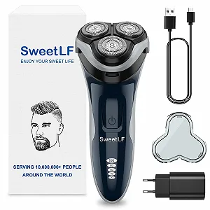 Електробритва чоловіча SweetLF 4D Rotary Heads IPX7 з LED дисплеєм - Фото 1