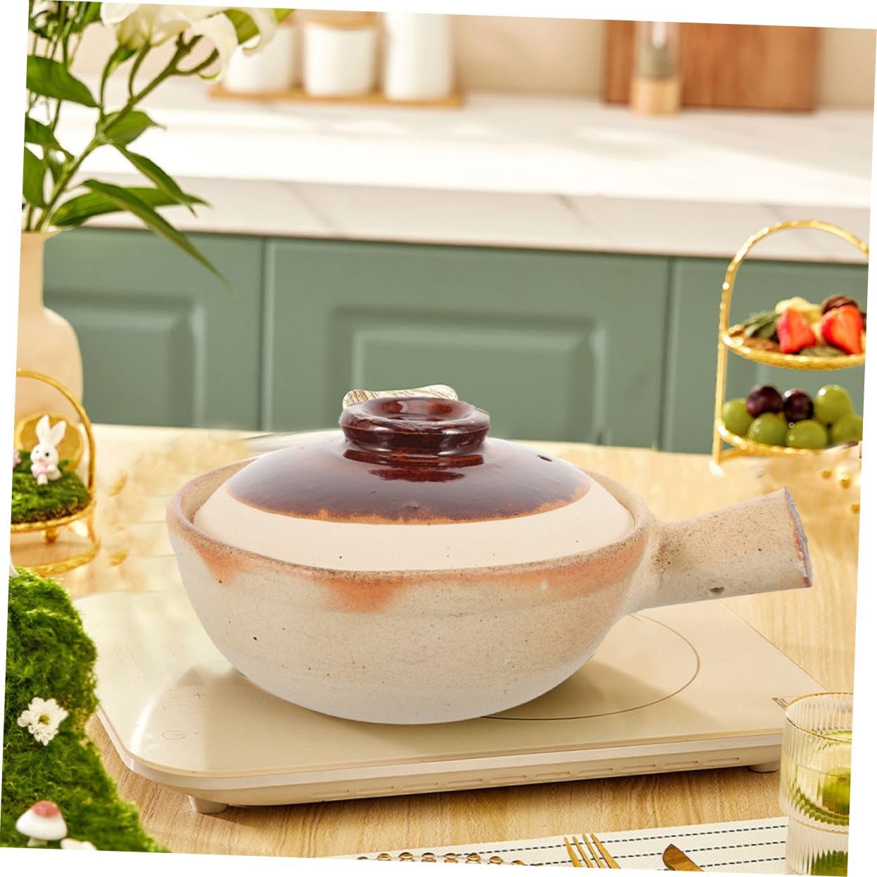 Кастрюля керамическая с крышкой антипригарная для жарки и тушения, фото №8