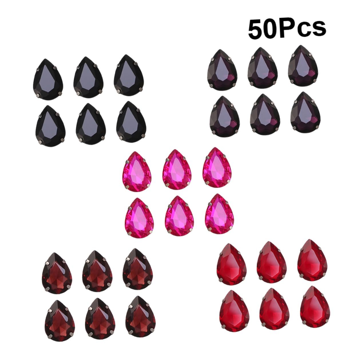 Стразы Стеклянные Водопад 50 шт. Смешанные цвета, фото №8