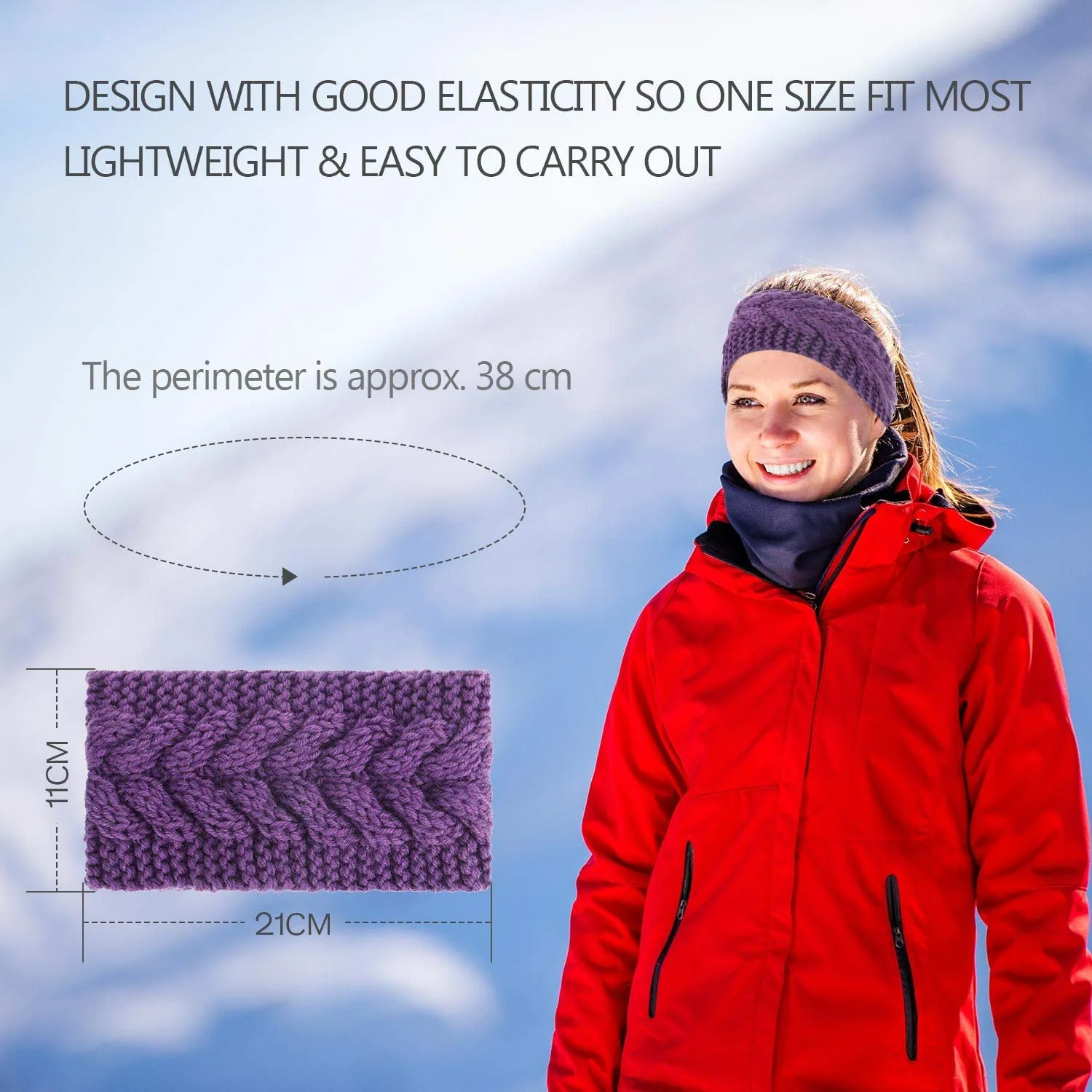 Вязаная повязка на голову зимняя, шерстяная, плетение косичкой, обогрев ушей для женщин, фото №2