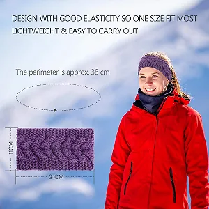 В'язана пов'язка на голову зимова, шерстяна, плетіння косичкою, обігрів вух для жінок synthetic.ua - Фото 1