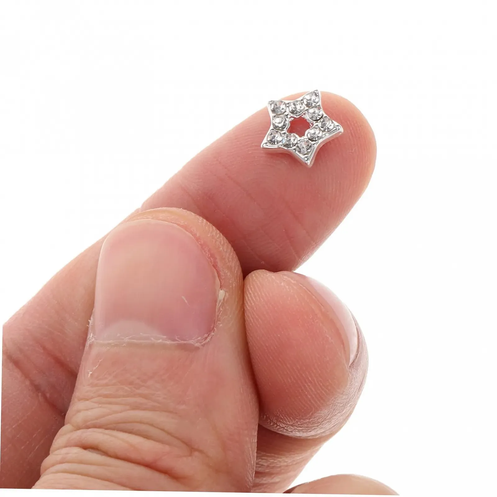 Подвеска для ногтей FRCOLOR, 10 шт., серебристый цинковый сплав, фото №7