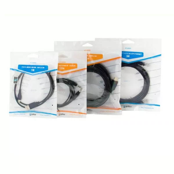 Кабель Piko 1283126474071 USB2.0 AM-MicroUSB BM 0.3м, Black, фото №3