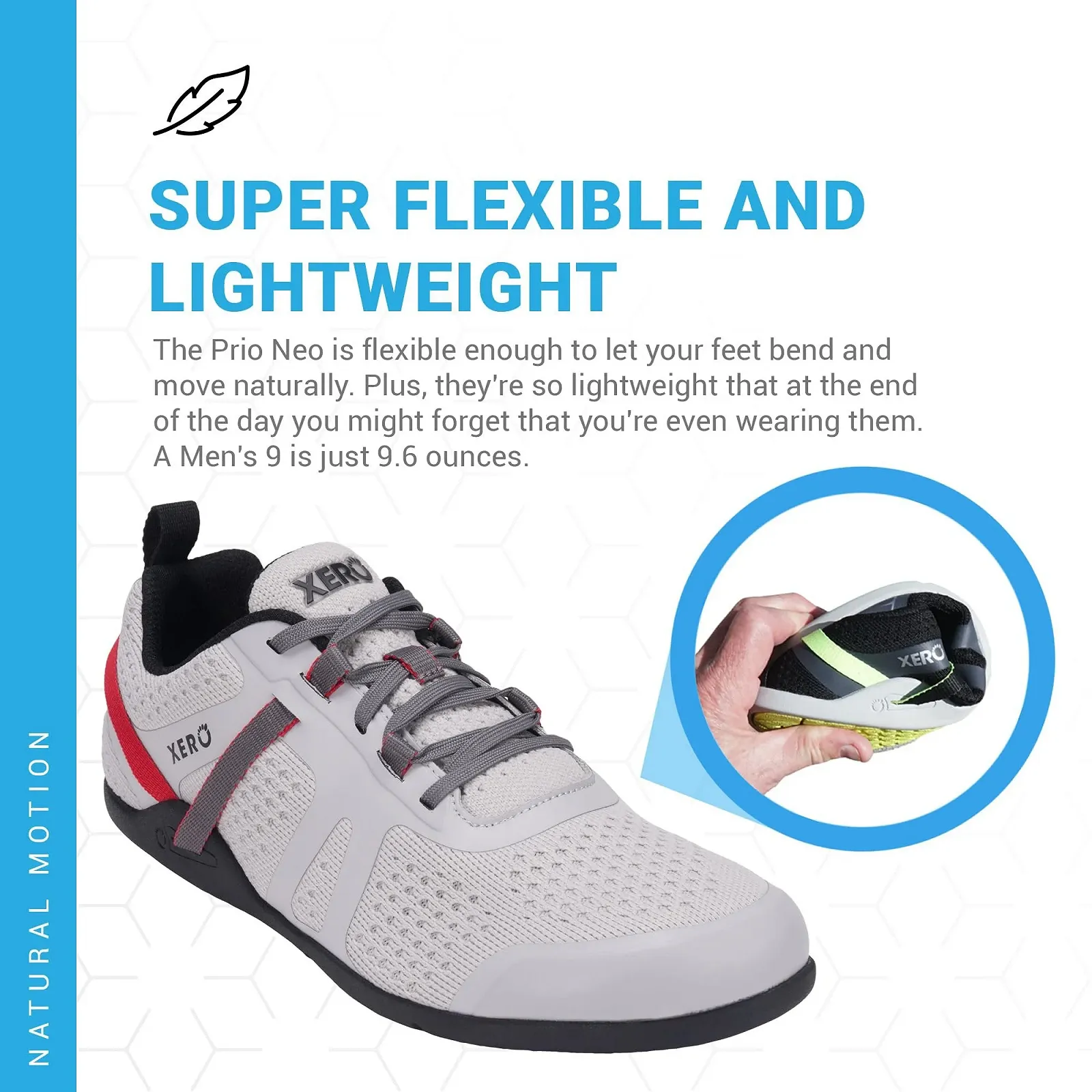 Чоловічі кросівки Xero Shoes Prio для крос-тренінгу - Зручні чоловічі кросівки для бігу, фото №3