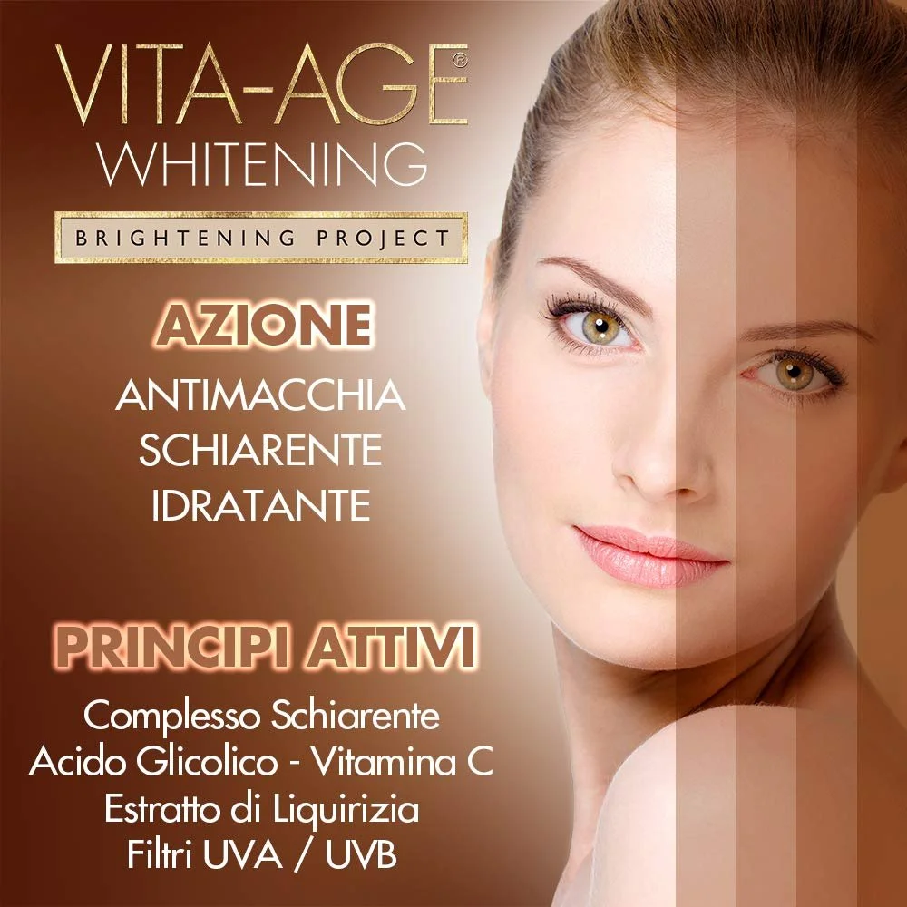 Крем для обличчя BOTTEGA DI LUNGA VITA Vita-Age Whitening Brightening Face Cream від пігментних плям SPF 20 з гліколевою кислотою 50 мл, фото №2 Крем для обличчя BOTTEGA DI LUNGA VITA Vita-Age Whitening Brightening Face Cream від пігментних плям SPF 20 з гліколевою кислотою 50 мл, фото №2