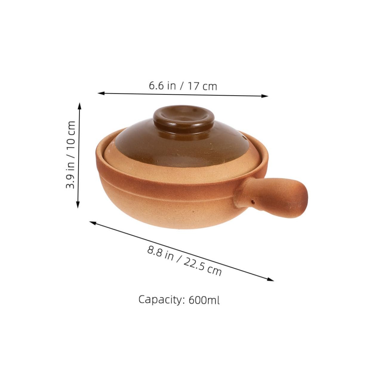 Ківш BESTYASH з кришкою глиняний для здорового приготування, фото №2