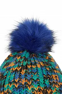Шапка с помпоном Mountain Warehouse С большим пушистым помпоном Синий (в полоску) - Фото 1