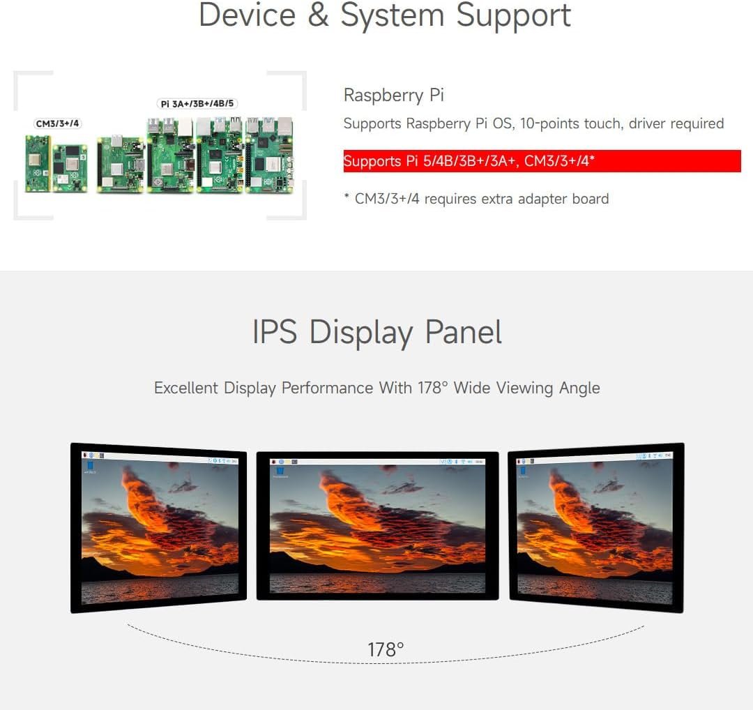 Портативный монитор Waveshare 10.1" HD IPS 60 Гц, фото №3