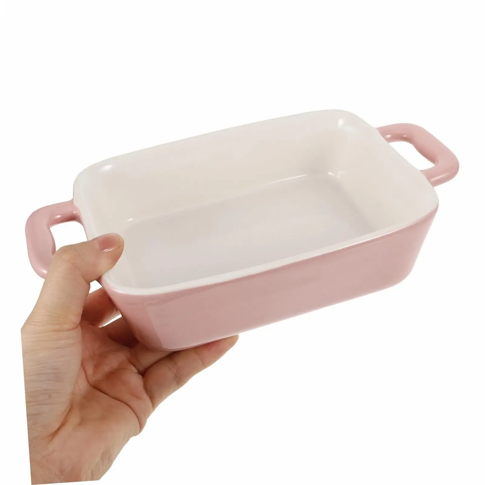 Форма для запекания IMIKEYA прямоугольная термостойкая розовая для микроволновой печи, фото №9