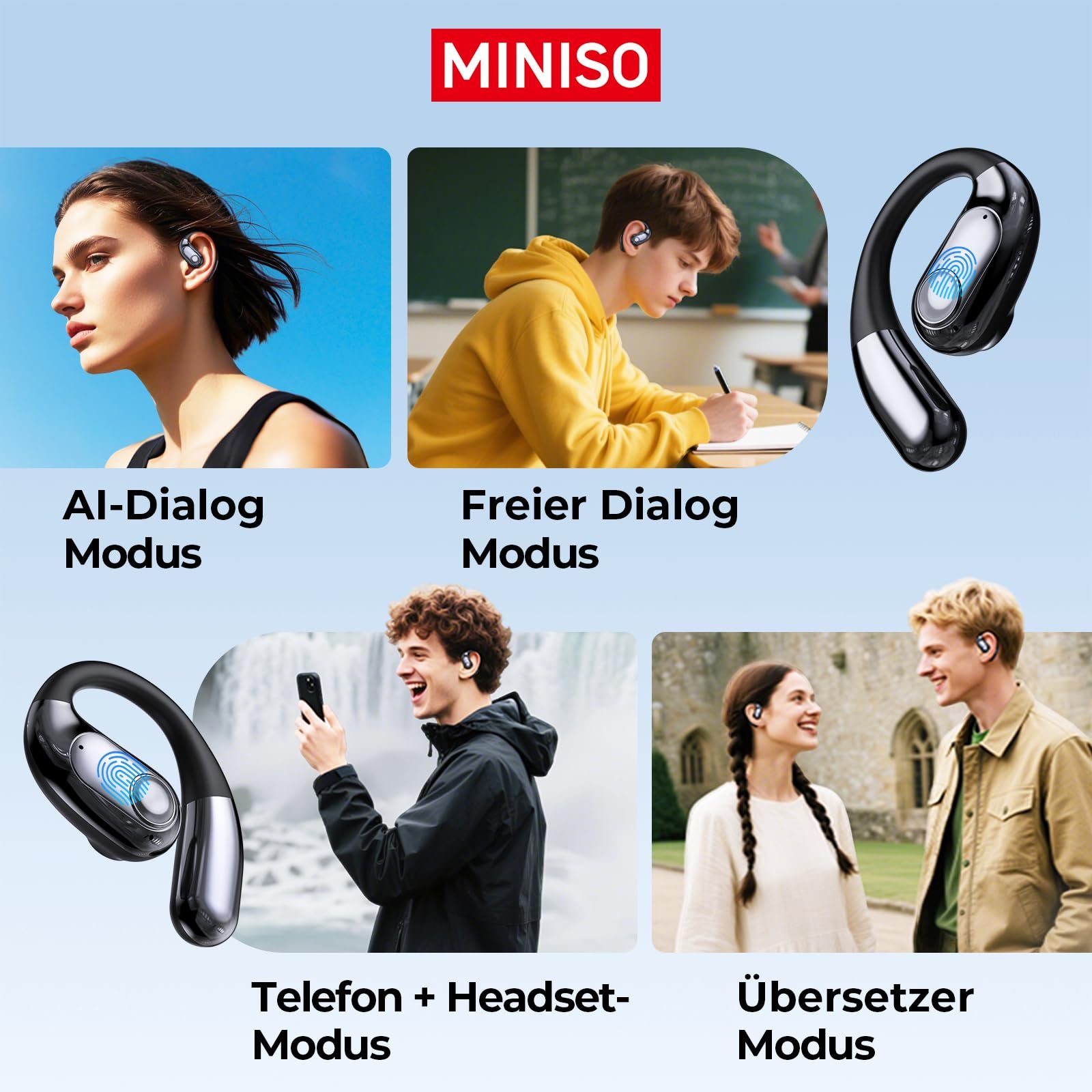 Навушники-перекладач MINISO MS193 Ki, 3-в-1 Голосовий 135 мов, фото №7