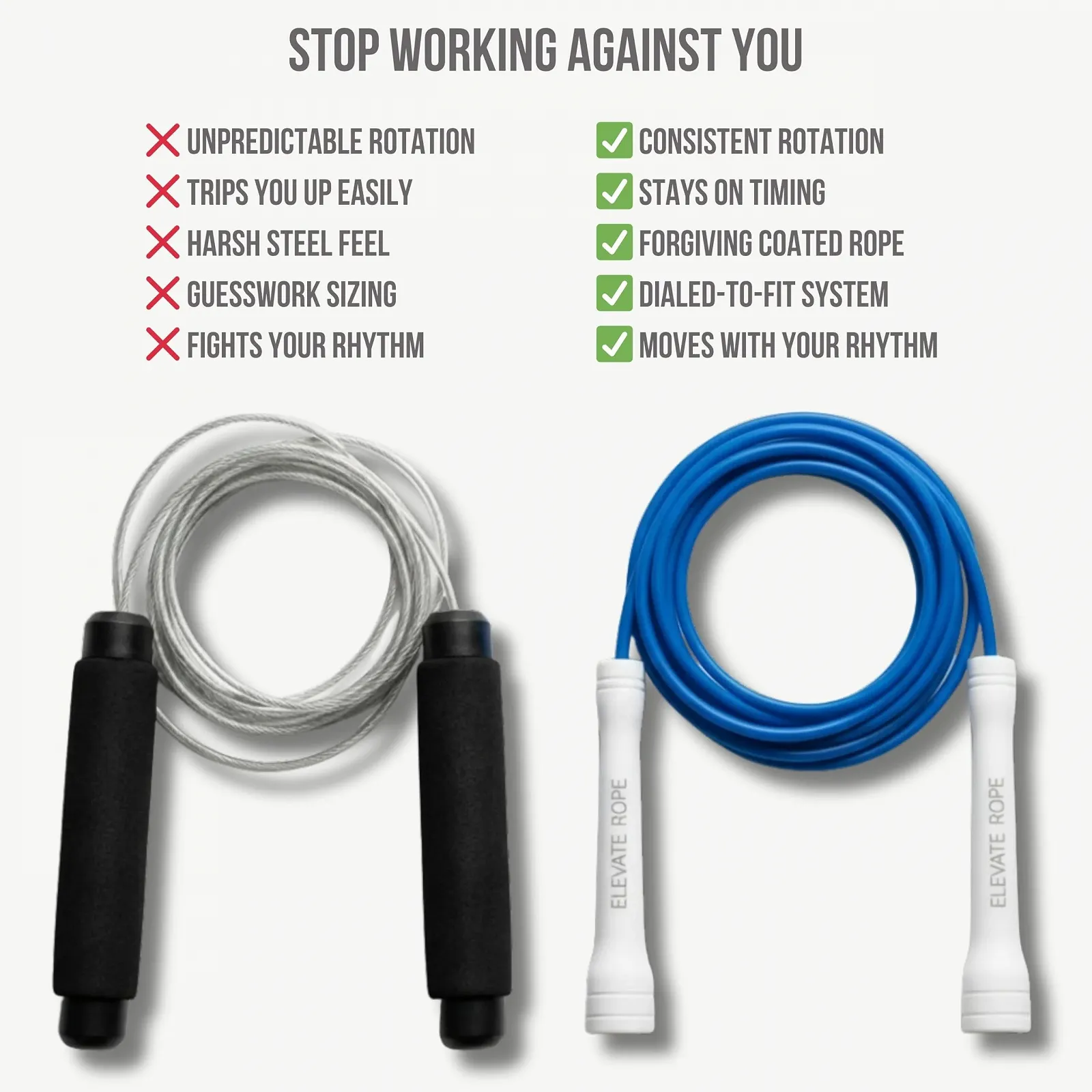 Скакалка Elevate Speed Rope MAX Професійна PVC Нейлонове осердя 5 мм 3 м, фото №6