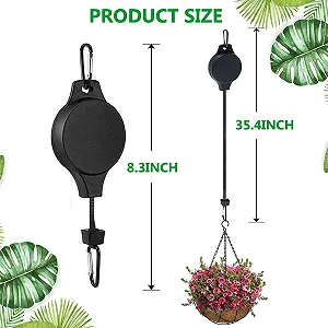 Набір висувних тримачів для рослин 2 шт. Регульований гачок 35 дюймів synthetic.ua - Фото 1