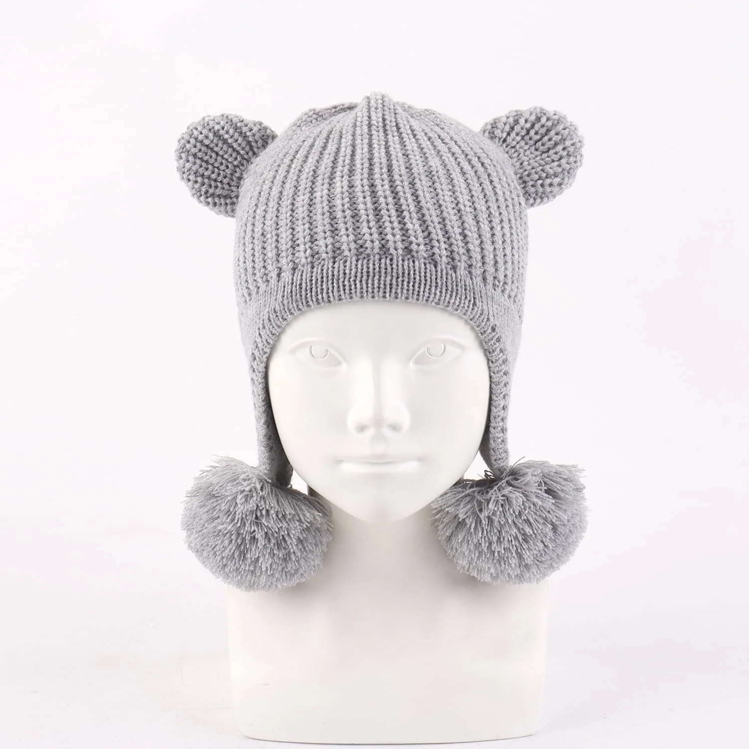 Шапка YAMEE Зимняя теплая детская с ушками, фото №4