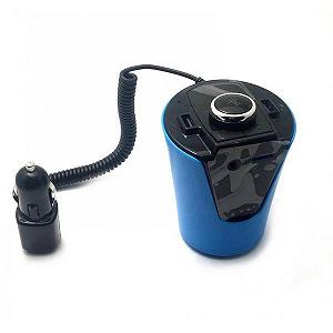 Автомобильный трансмитер FM MOD H26+BT BX6 от прикуривателя Синий - Фото 1