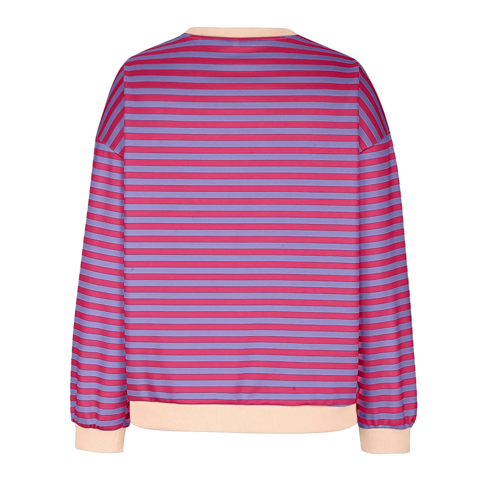 Женский свитер оверсайз Komiseup в полоску, цветной блок, пуловер, полосатый, с круглым вырезом, с длинными рукавами, полосатый топ, Y2K, повседневная рубашка свободного кроя, повседневный свитер, фото №3