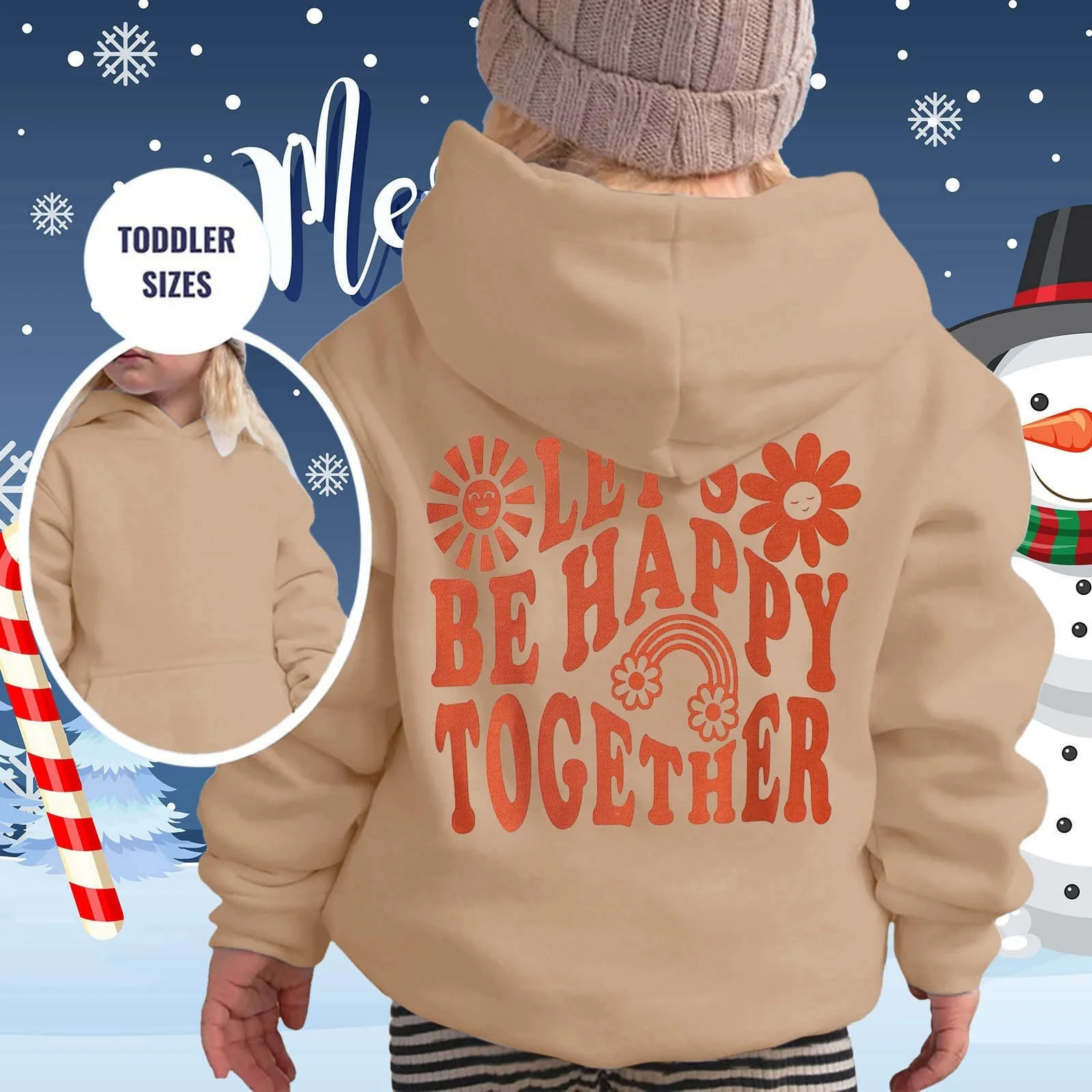 Худи для девочек с принтом, с капюшоном и карманами, идеальный зимний вариант, размер 152, фото №3