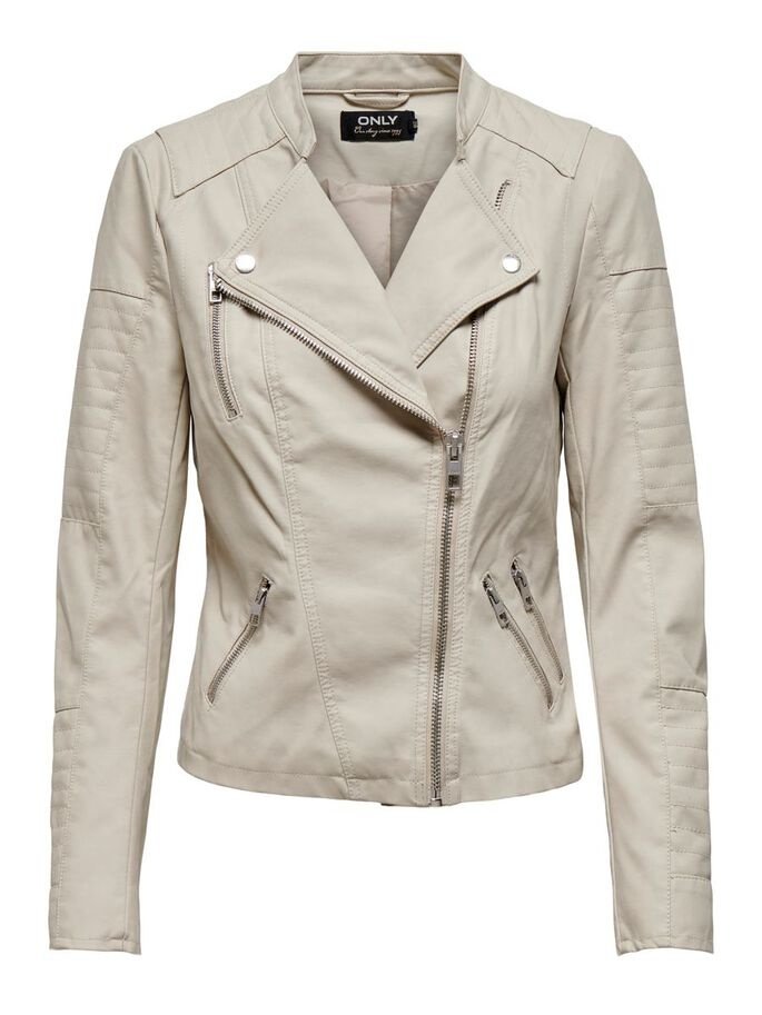 Куртка ONLY ONLAVA FAUX LEATHER BIKER OTW NOOS 15102997 Бежевый S, фото №3