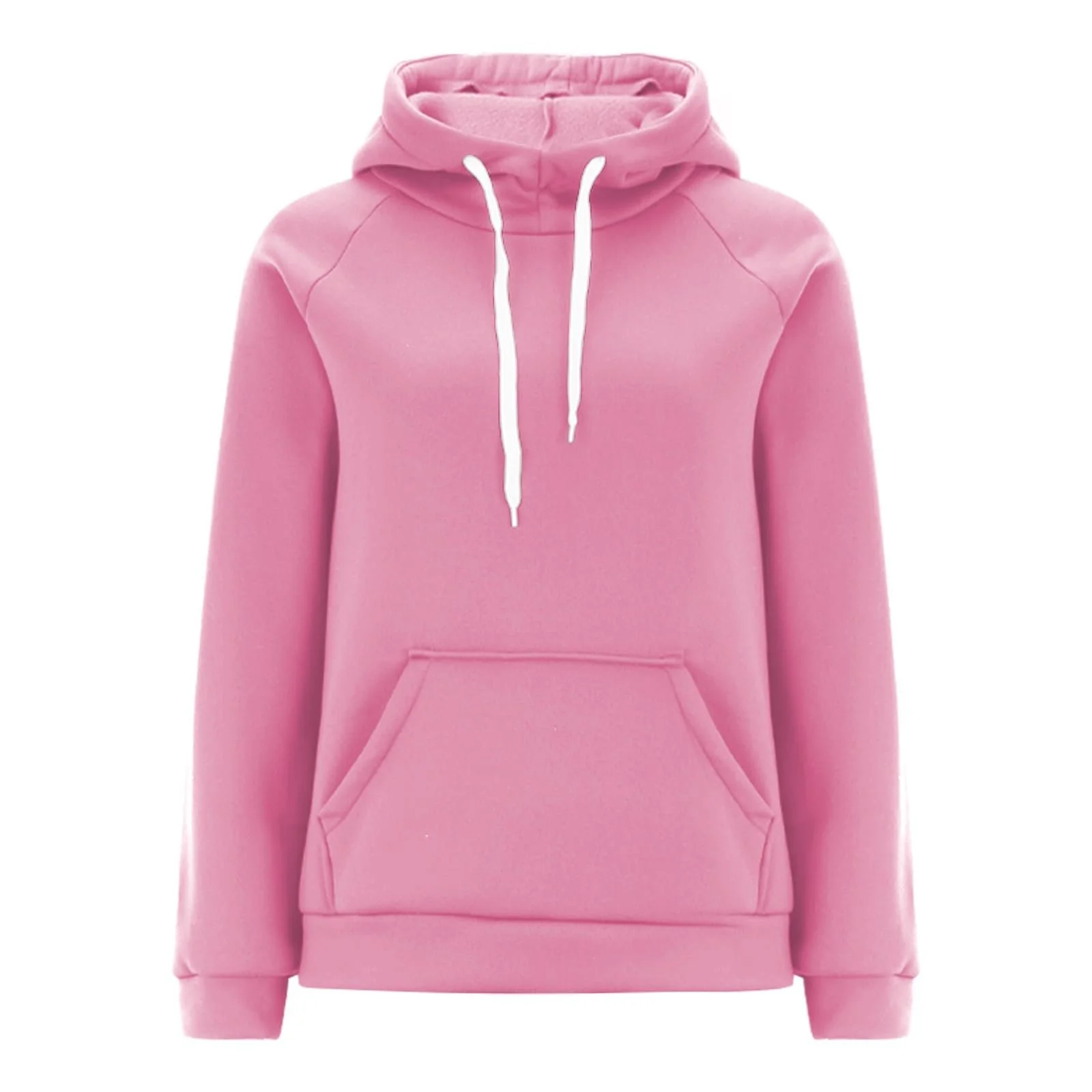 Женская Свободная Однотонная Толстовка с капюшоном на осень и зиму, из термофлиса, легкая, повседневная, модная, с карманом, фото №2 Женская Свободная Однотонная Толстовка с капюшоном на осень и зиму, из термофлиса, легкая, повседневная, модная, с карманом, фото №2