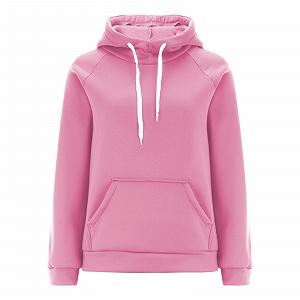 Женская Свободная Однотонная Толстовка с капюшоном на осень и зиму, из термофлиса, легкая, повседневная, модная, с карманом synthetic.ua - Фото 1