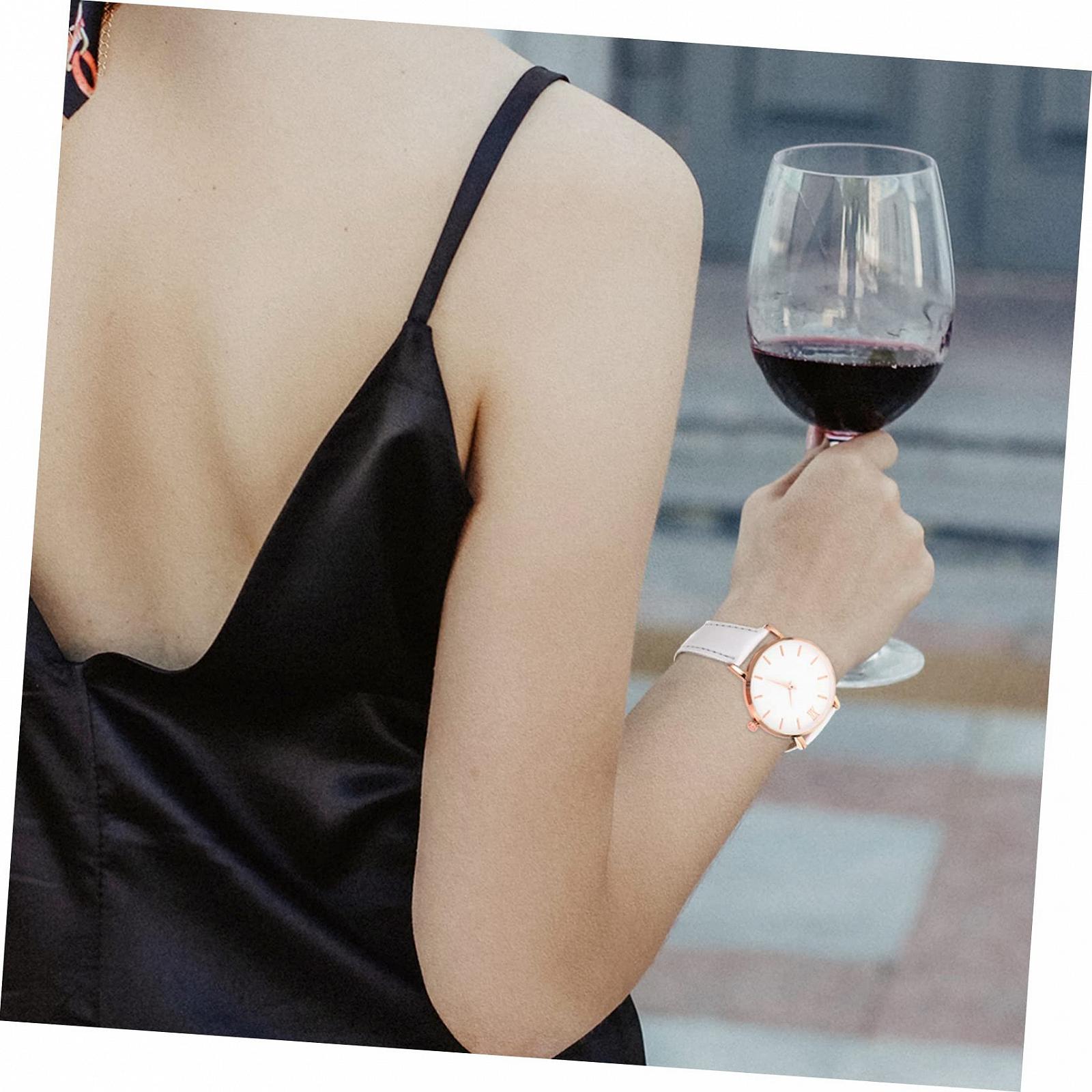 Жіночий Годинник Healvian Аналоговий з Римськими Цифрами Білий Ремінець, фото №6