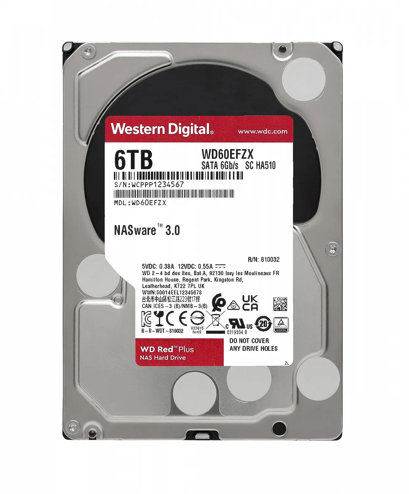 Внутренний жесткий диск WD Red Plus 6 ТБ 3.5" 5640 rpm 128 МБ Red, фото №2
