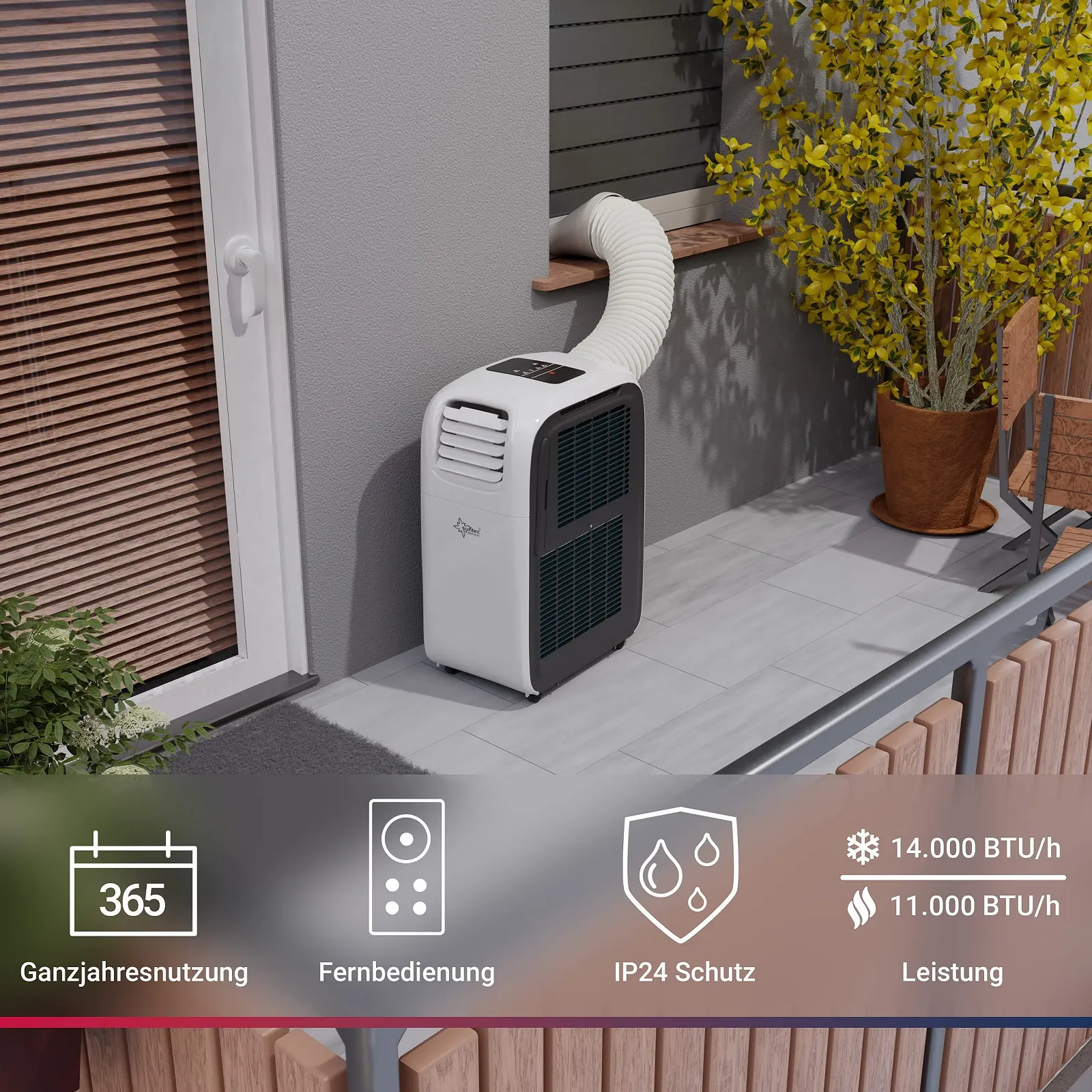 Мобільний кондиціонер SUNTEC CoolFixx 14,000 Eco R290 14,000 BTU 4200 W Білий, фото №3