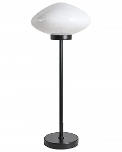 Настільна лампа Beliani Sibun металева чорна з овальним скляним абажуром на 1 лампу 62 см висока Modern - Фото 1