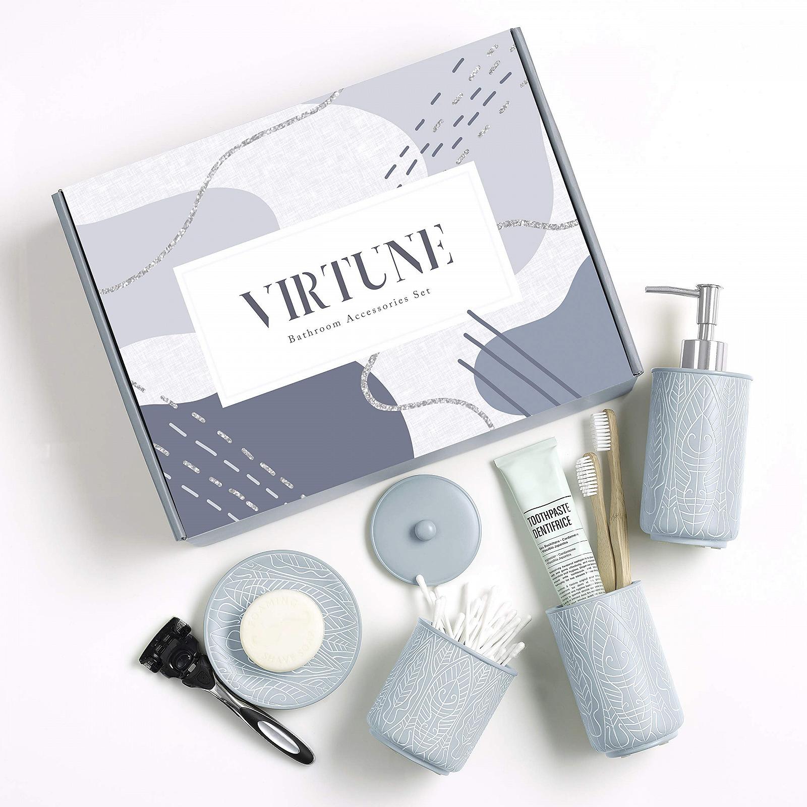 Набор аксессуаров для ванной комнаты VIRTUNE Pastel Blue, голубой, фото №6
