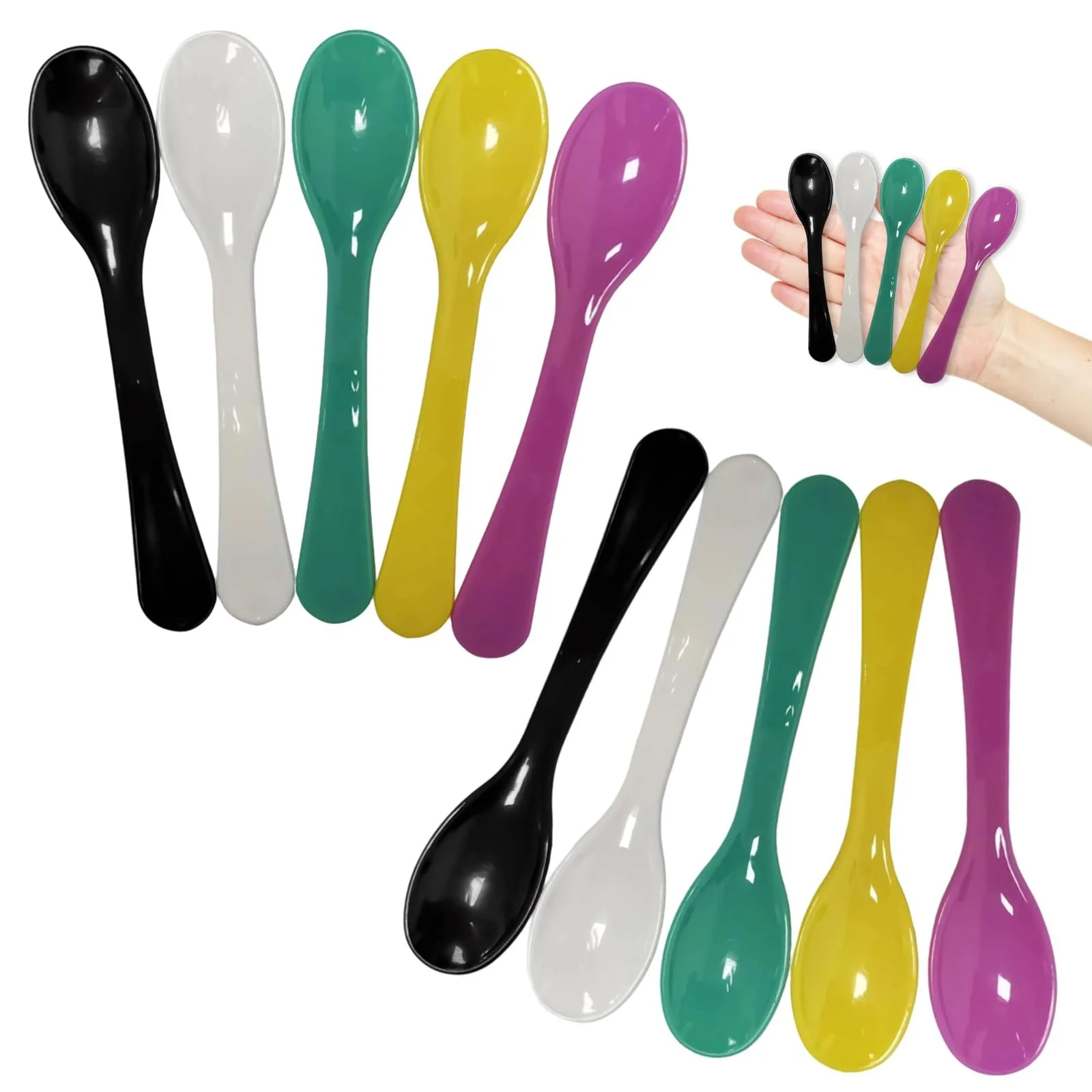 Ложка Пластикова 10 штук Різні Кольори, фото №1