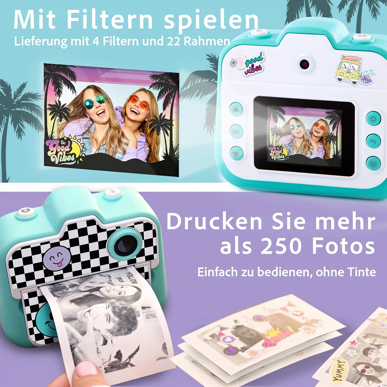 Цифровая камера мгновенной печати Canal Toys CLK 001 250 Photos LCD Light Blue, фото №8