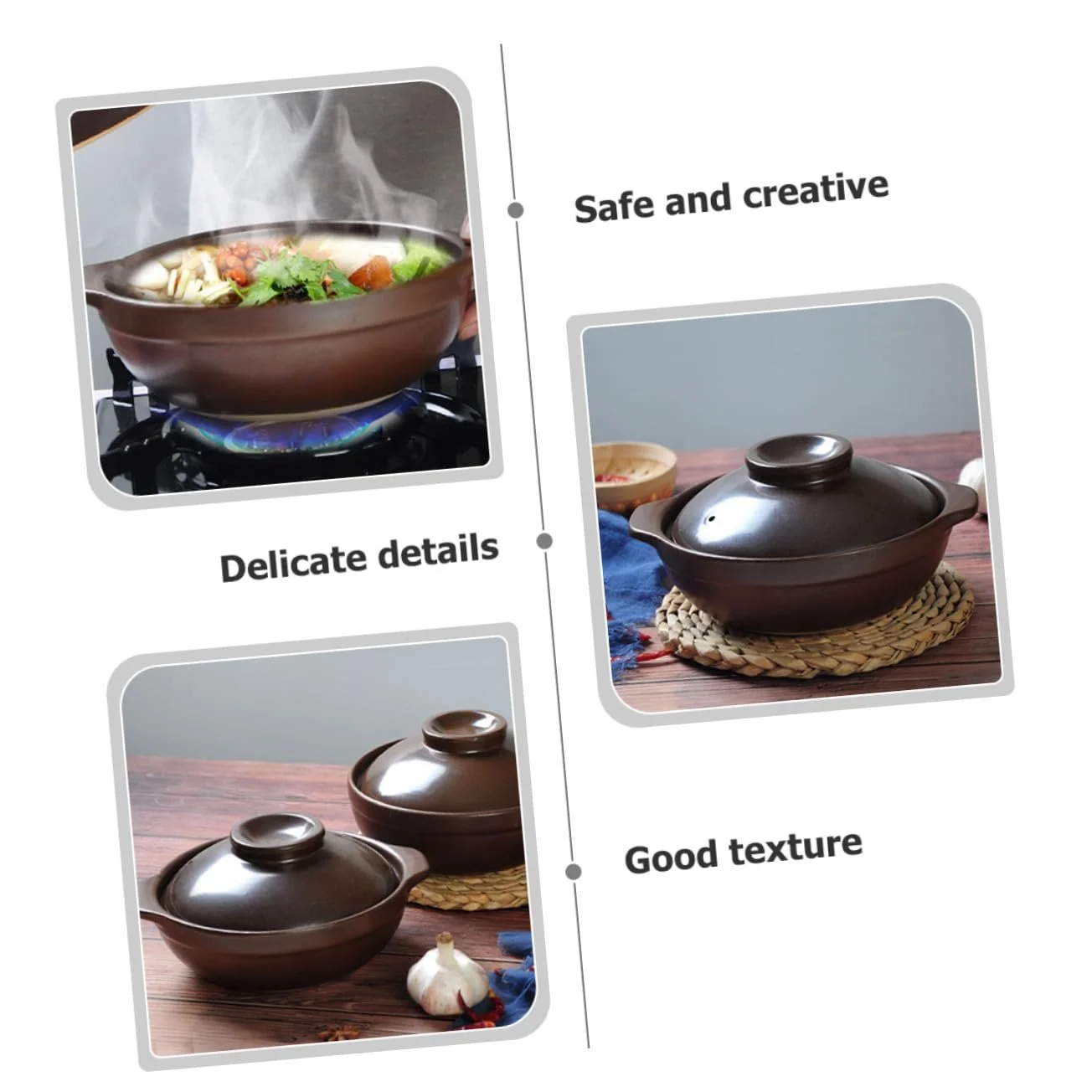 Кастрюля керамическая VALICLUD с двумя ручками традиционная термостойкая, фото №8