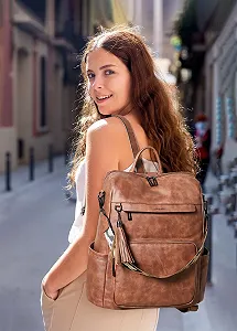 Рюкзак для ноутбука Shrrie 15.6" Кожаный Водонепроницаемый synthetic.ua - Фото 1