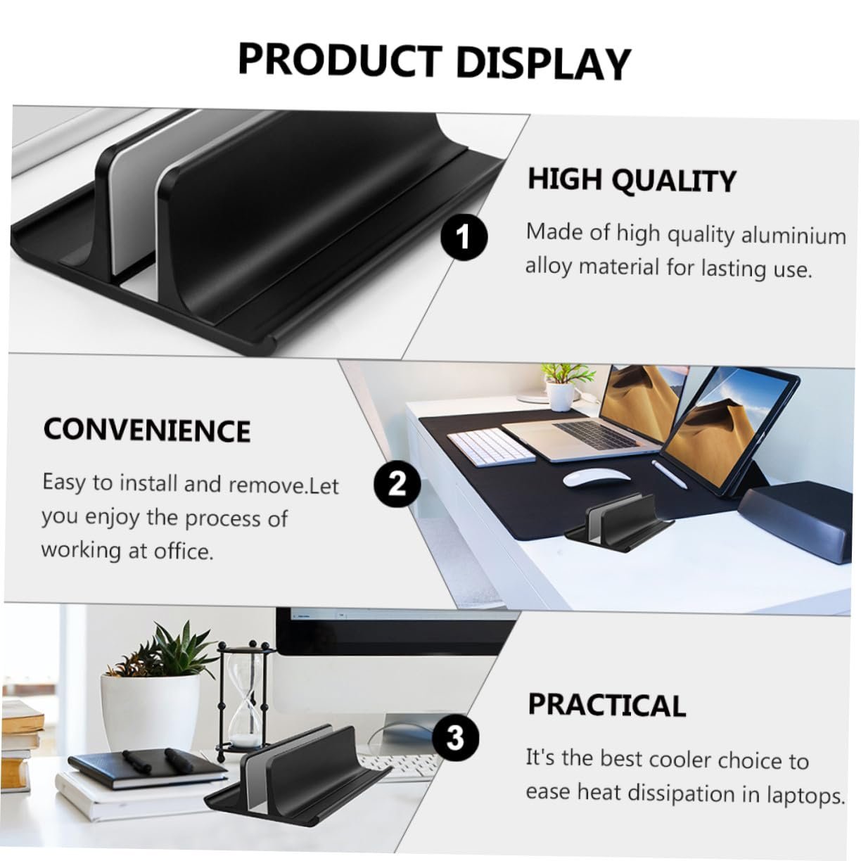 Подставка для ноутбука Вертикальная Aluminiumlegierung Radiator Rack Черный, фото №7