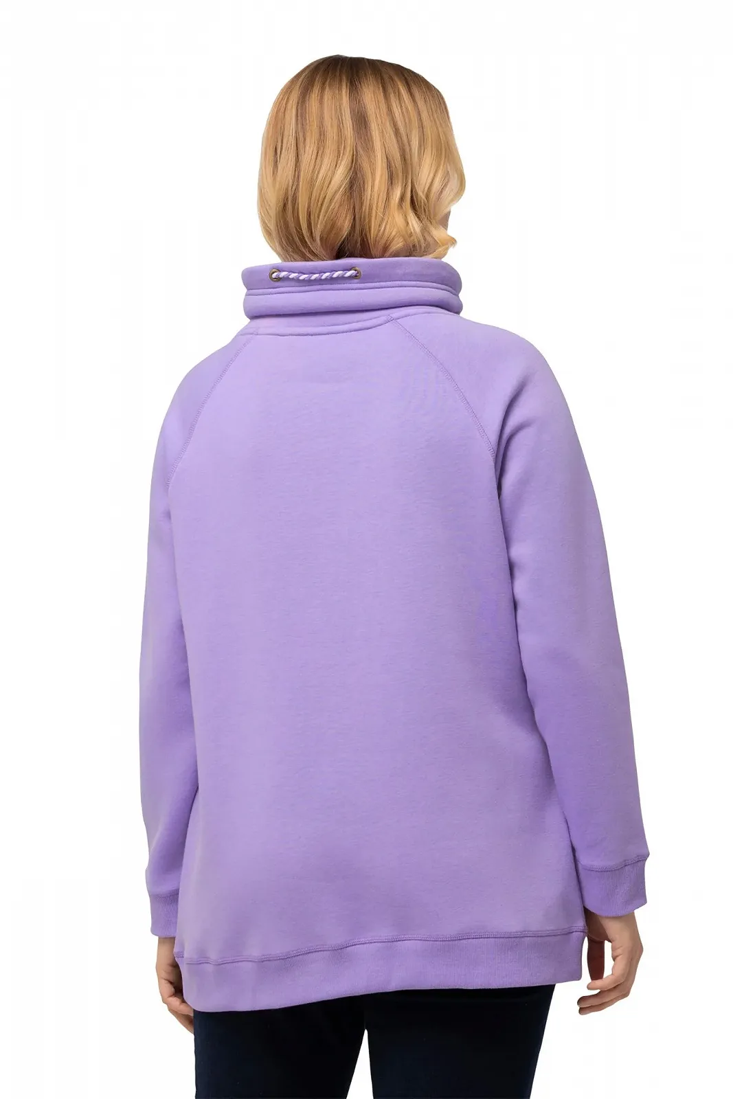 Женский Свитшот Ulla Popken Basic Двухцветный Шнурок, фото №2