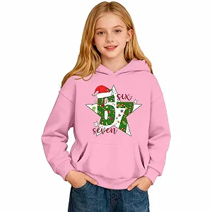 Худи Детский худи для девочек Удобная толстовка Повседневная мода Девичий худи с принтом Мягкая флисовая теплая толстовка для отдыха и игр Куртка-толстовка с длинными рукавами - Фото 1