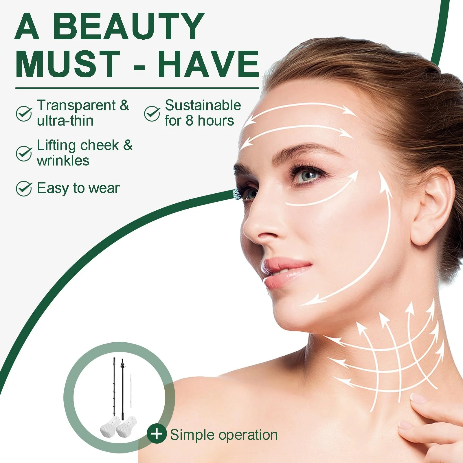 Стрічки для підтяжки обличчя 60 шт, фото №2 Стрічки для підтяжки обличчя 60 шт, фото №2