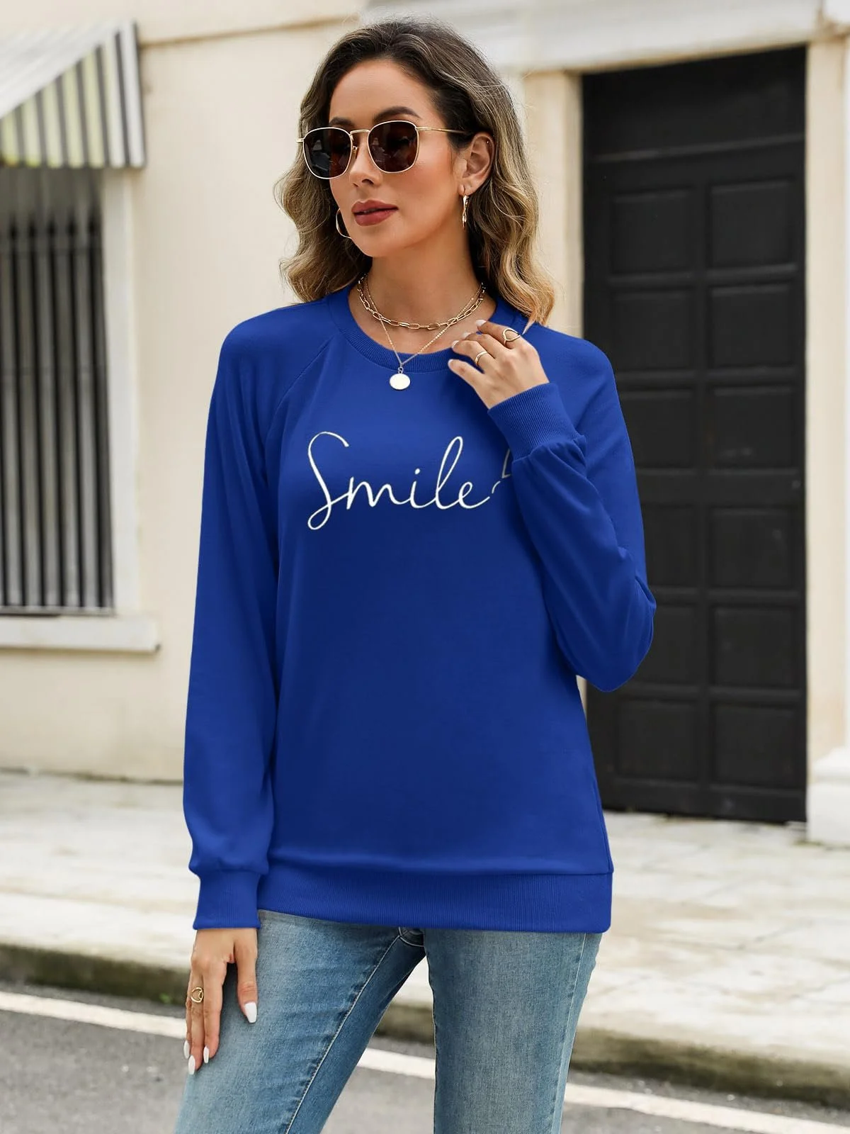 Женский Пуловер Onsoyours Джемпер с круглым вырезом Весна Длинный рукав Свитшот Повседневный Базовый Топ, фото №4