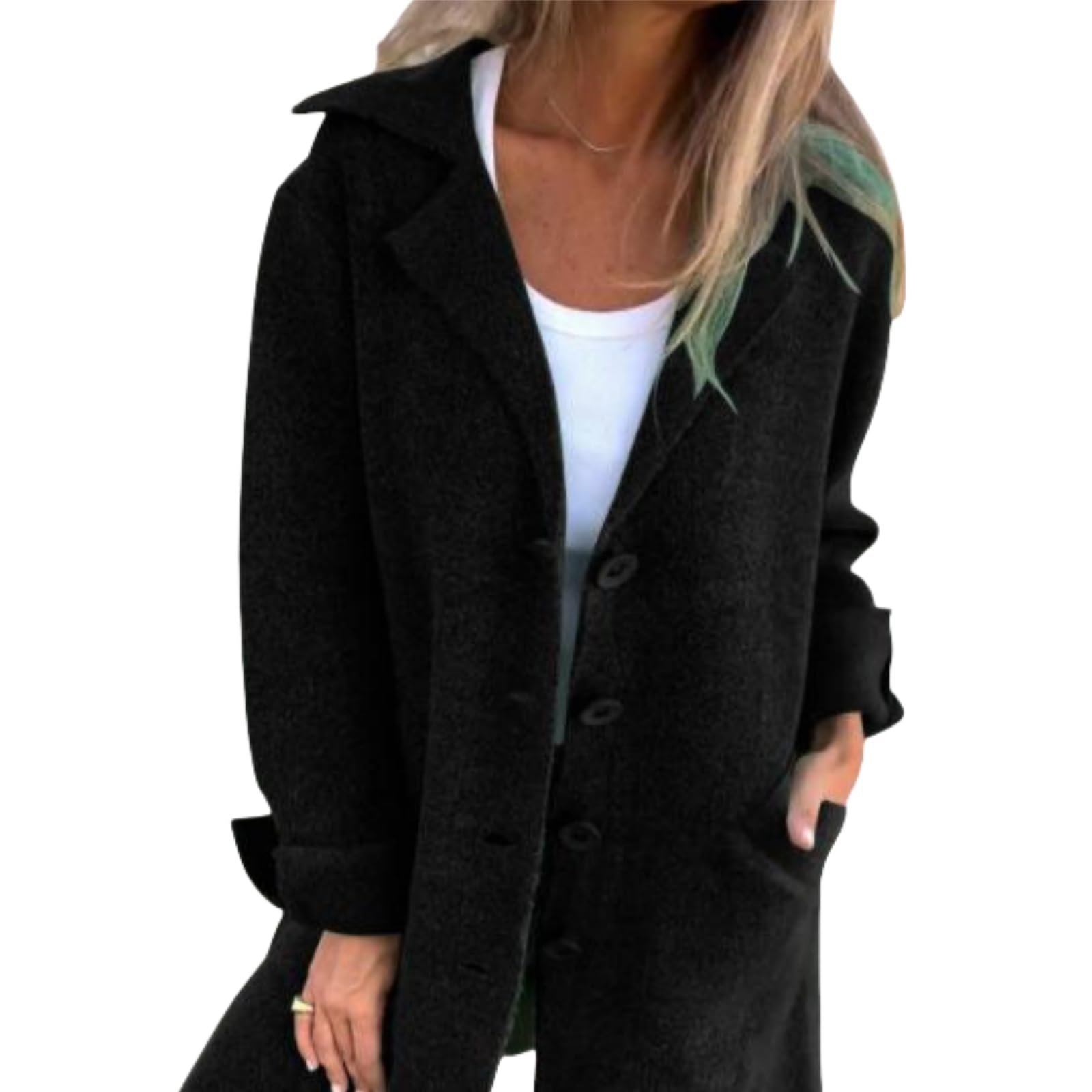 Пальто Довге Повсякденне з манжетами Елегантне Зимове, фото №1 Пальто Довге Повсякденне з манжетами Елегантне Зимове, фото №1