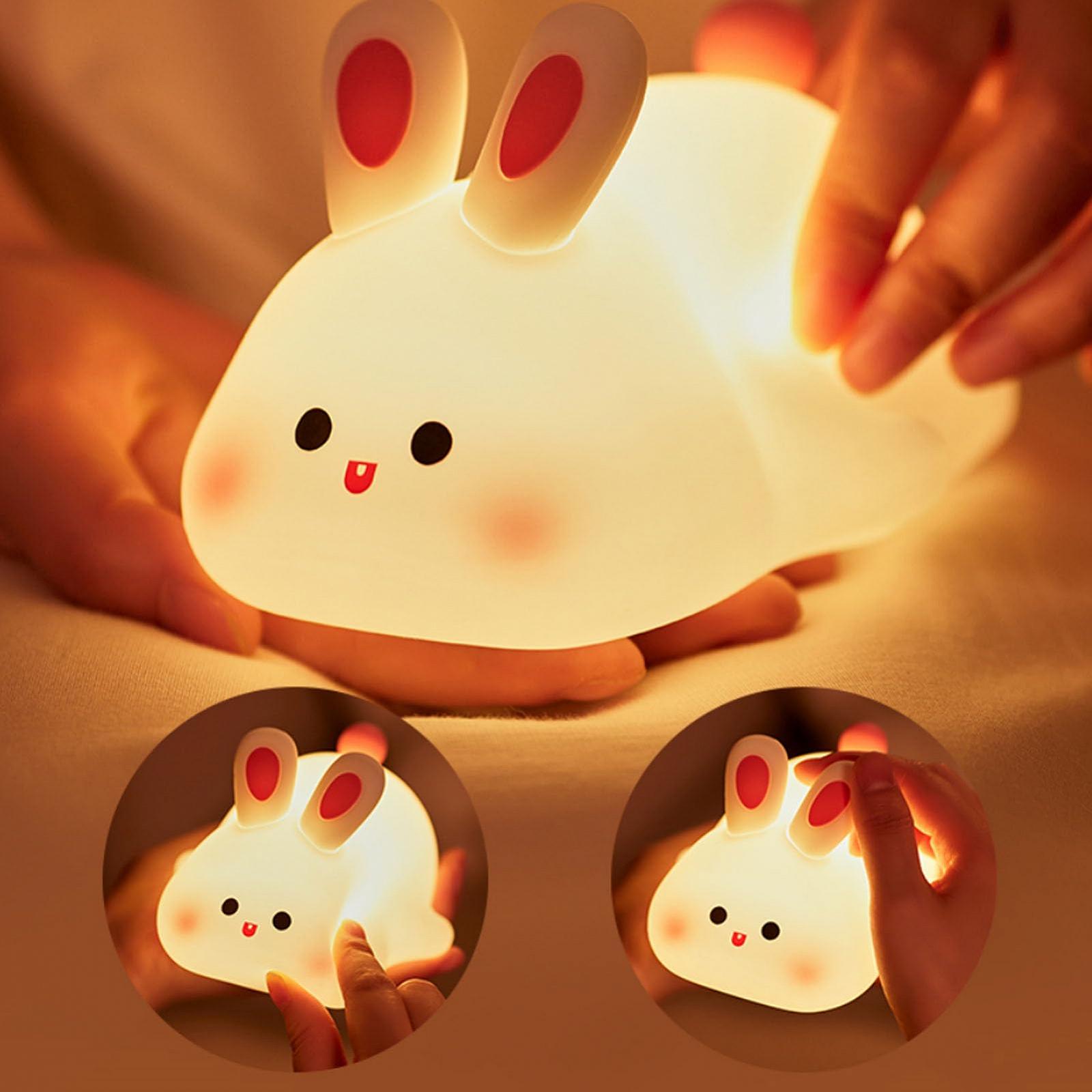 Нічник Kawaii Bunny для дітей силіконовий портативний USB акумулятор білий, фото №5