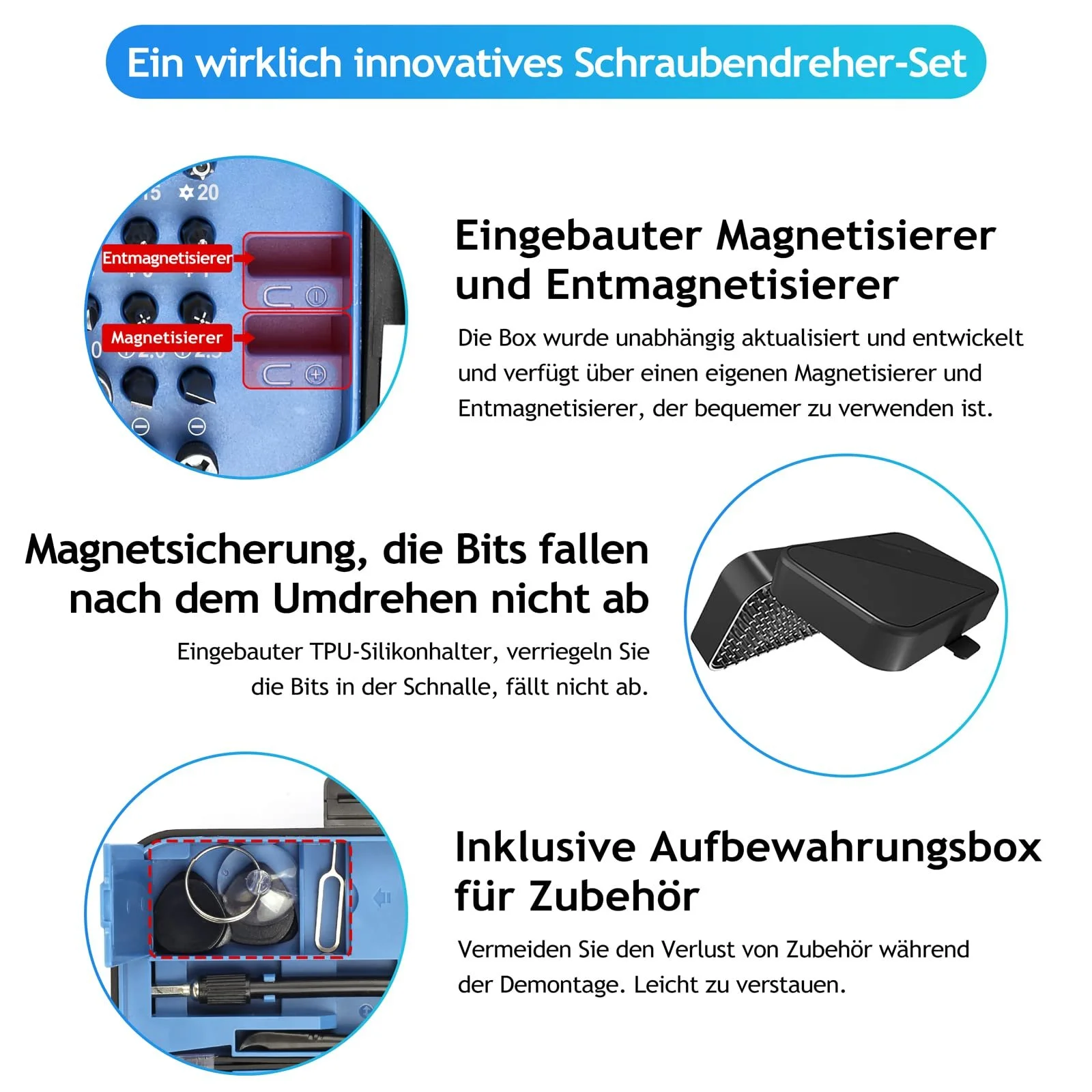 Набор отверток Precision 130 в 1 с 120 битами для ремонта компьютеров Синий, фото №3