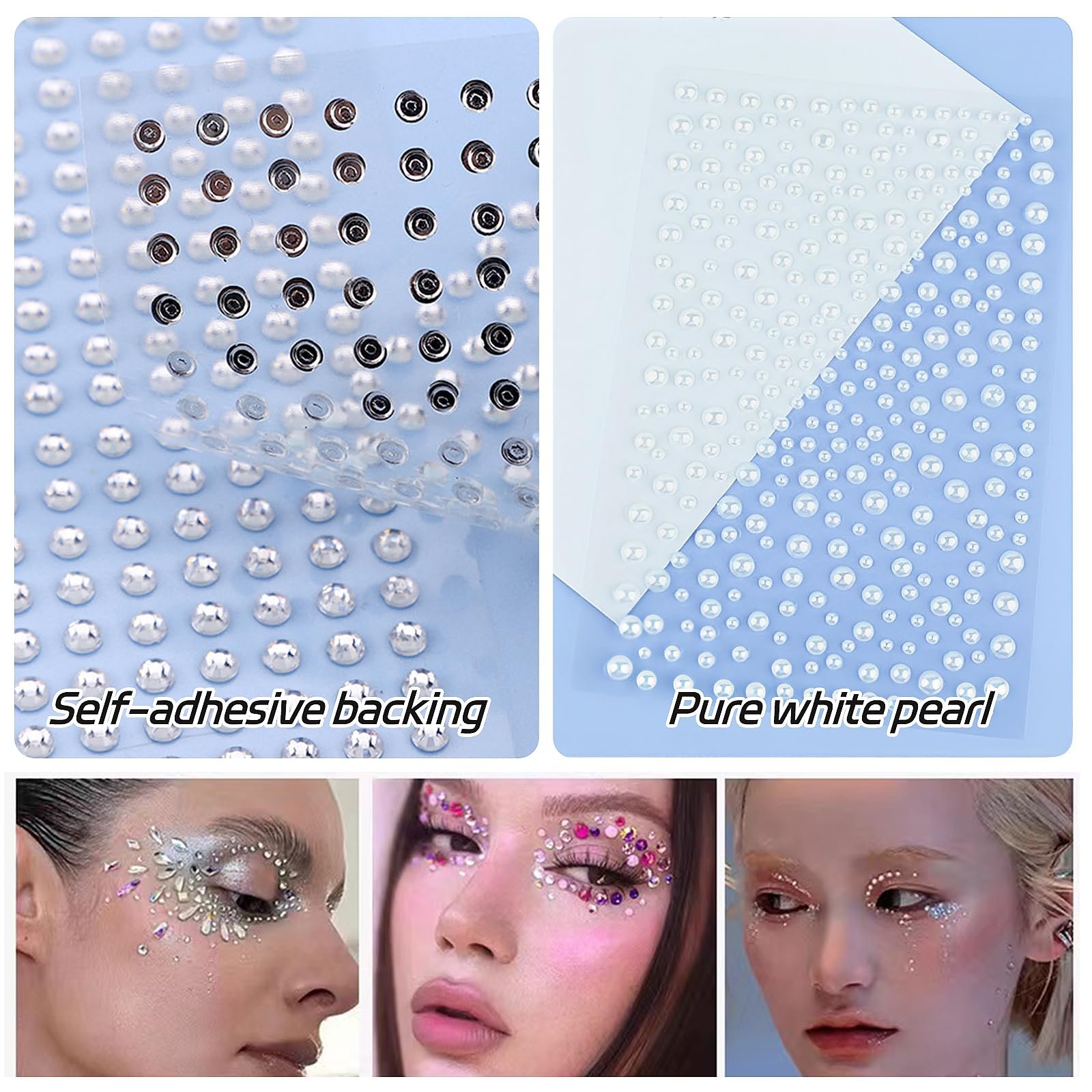 Набор Самоклеящихся Страз 2125 шт. Круглые Блестящие Стразы с Пинцетом для Лица Тела Ногтей Фестивальное Ювелирное Изделие для Макияжа Карнавальное Рождественское Украшение (3 Стиля), фото №5