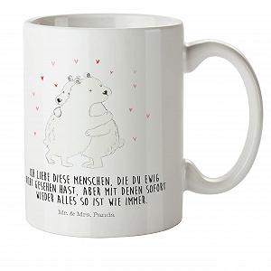 Детская Кружка Mr. & Mrs. Panda Белый Медвежонок Обнимает - Фото 1
