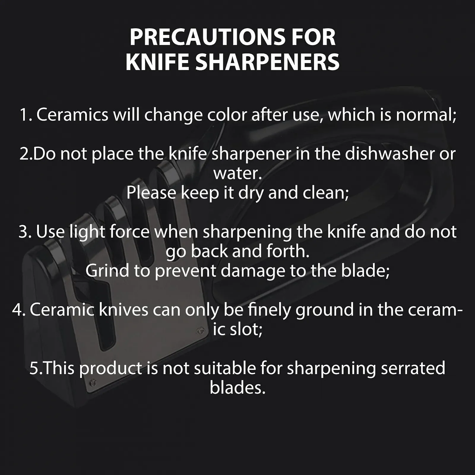 Точилка для ножів Fulenyi 4 Stage ручна з ручкою та антиковзною основою, фото №6