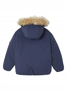 Тепла куртка для хлопчиків з капюшоном і флісовою підкладкою Vertbaudet, перероблений поліестер synthetic.ua - Фото 1